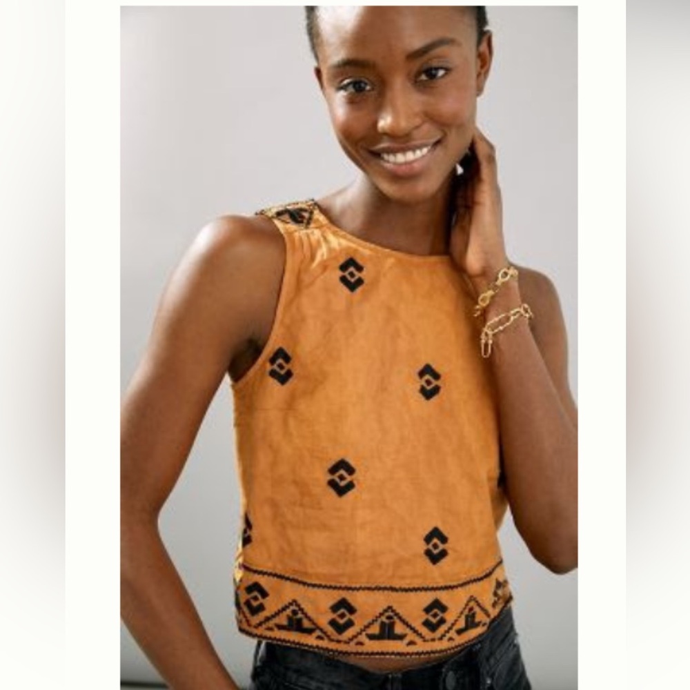 ANTHROPOLOGIE MITRA EMBROIDERED TANK (Matching Maxi Skirt available)